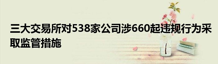 三大交易所对538家公司涉660起违规行为采取监管措施