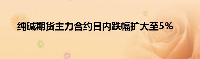 纯碱期货主力合约日内跌幅扩大至5%