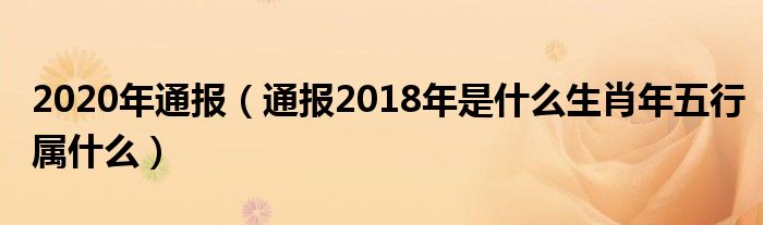 2020年通报（通报2018年是什么生肖年五行属什么）