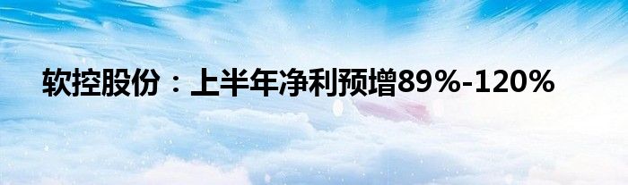 软控股份：上半年净利预增89%-120%