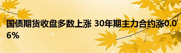 国债期货收盘多数上涨 30年期主力合约涨0.06%