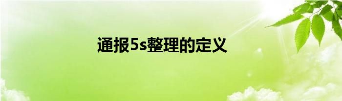 通报5s整理的定义