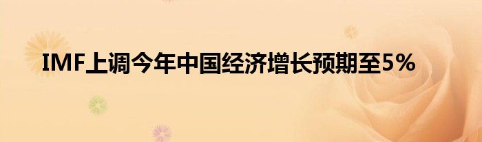 IMF上调今年中国经济增长预期至5%