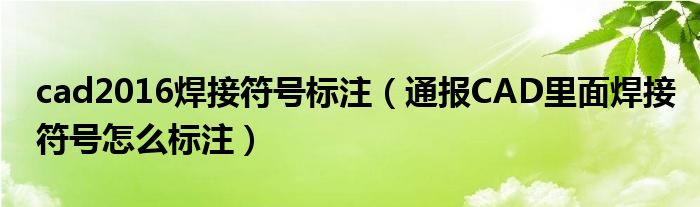 cad2016焊接符号标注（通报CAD里面焊接符号怎么标注）