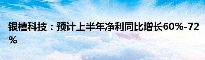 银禧科技：预计上半年净利同比增长60%-72%