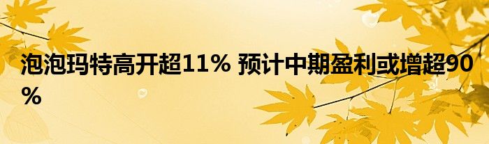 泡泡玛特高开超11% 预计中期盈利或增超90%