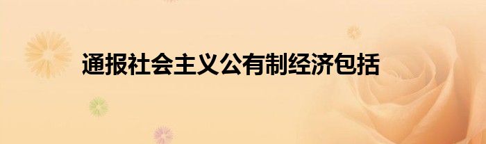 通报社会主义公有制经济包括