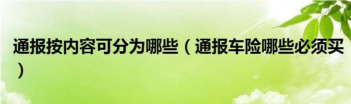 通报按内容可分为哪些（通报车险哪些必须买）