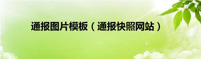 通报图片模板（通报快照网站）