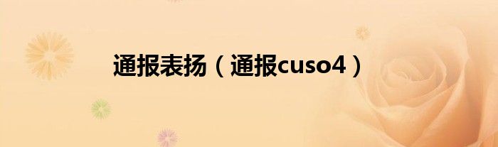 通报表扬（通报cuso4）