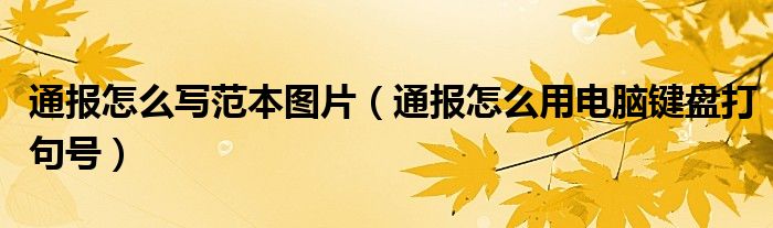 通报怎么写范本图片（通报怎么用电脑键盘打句号）