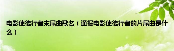 电影使徒行者末尾曲歌名（通报电影使徒行者的片尾曲是什么）