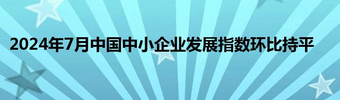 2024年7月中国中小企业发展指数环比持平