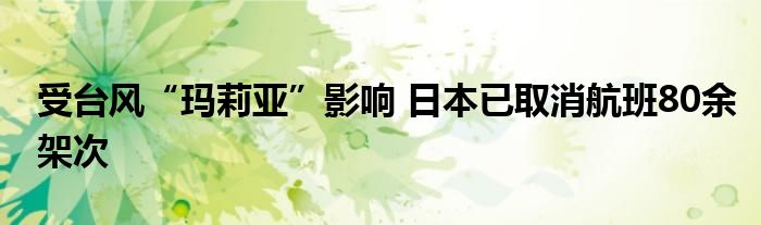 受台风“玛莉亚”影响 日本已取消航班80余架次