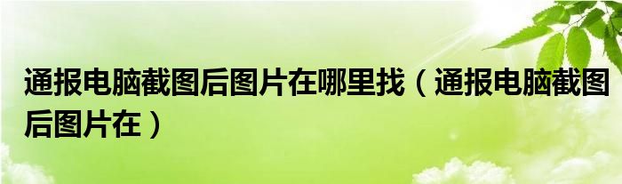 通报电脑截图后图片在哪里找（通报电脑截图后图片在）