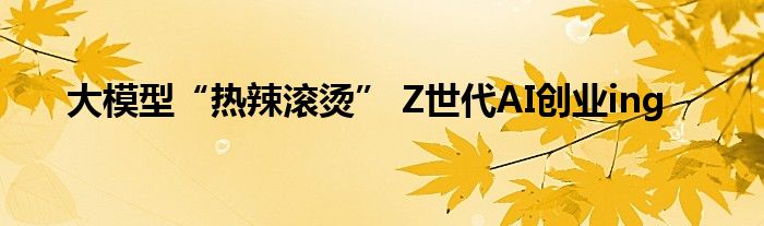 大模型“热辣滚烫” Z世代AI创业ing