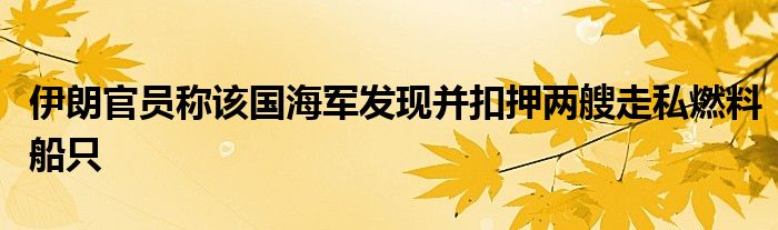 伊朗官员称该国海军发现并扣押两艘走私燃料船只