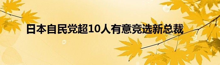 日本自民党超10人有意竞选新总裁