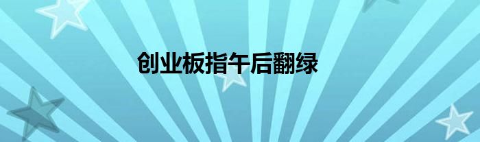 创业板指午后翻绿