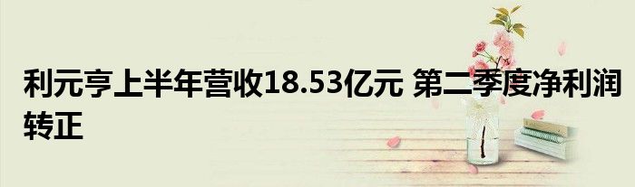 利元亨上半年营收18.53亿元 第二季度净利润转正