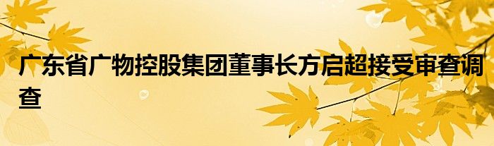 广东省广物控股集团董事长方启超接受审查调查