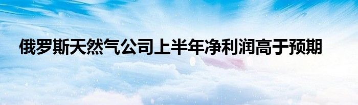 俄罗斯天然气公司上半年净利润高于预期