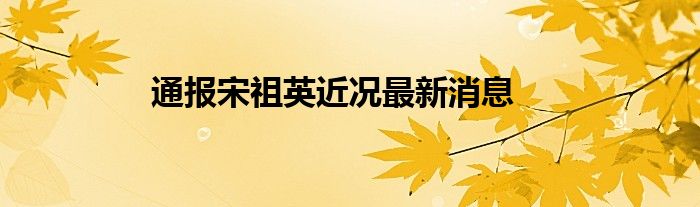 通报宋祖英近况最新消息