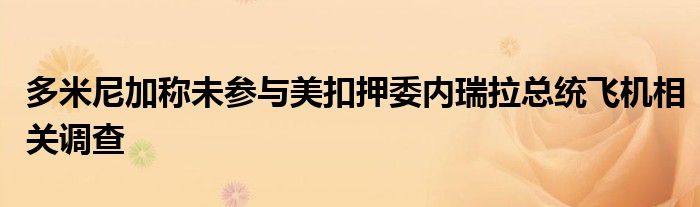 多米尼加称未参与美扣押委内瑞拉总统飞机相关调查