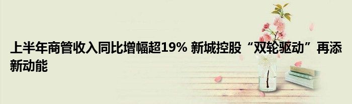 上半年商管收入同比增幅超19% 新城控股“双轮驱动”再添新动能