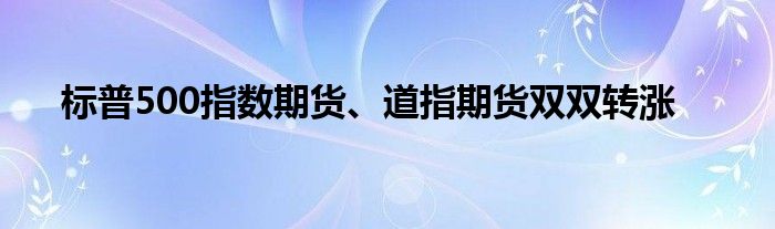 标普500指数期货、道指期货双双转涨