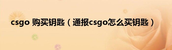 csgo 购买钥匙（通报csgo怎么买钥匙）