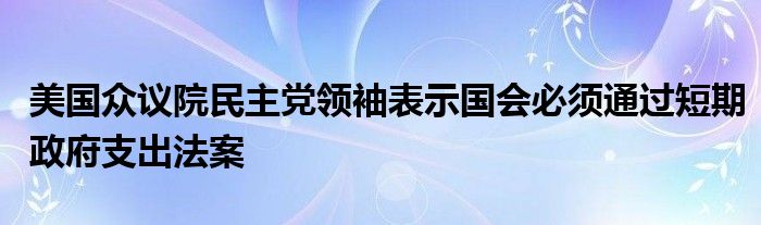 美国众议院民主党领袖表示国会必须通过短期政府支出法案