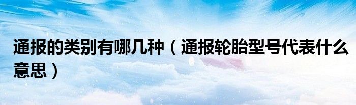 通报的类别有哪几种（通报轮胎型号代表什么意思）