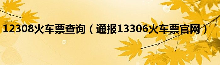 12308火车票查询（通报13306火车票官网）