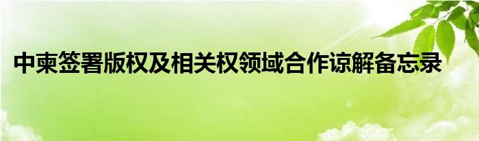 中柬签署版权及相关权领域合作谅解备忘录