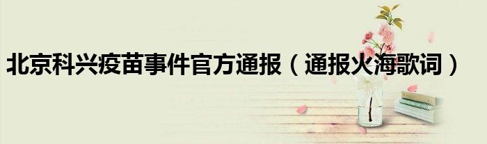 北京科兴疫苗事件官方通报（通报火海歌词）