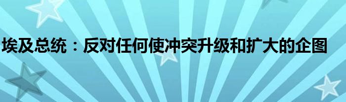 埃及总统：反对任何使冲突升级和扩大的企图