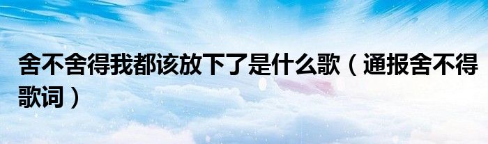 舍不舍得我都该放下了是什么歌（通报舍不得歌词）