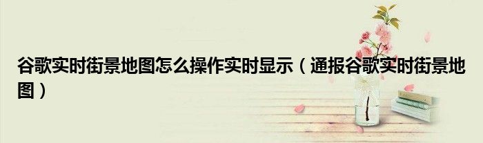 谷歌实时街景地图怎么操作实时显示（通报谷歌实时街景地图）