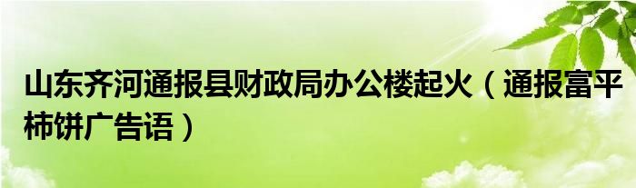 山东齐河通报县财政局办公楼起火（通报富平柿饼广告语）