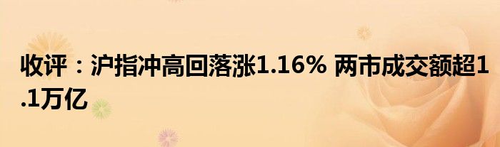 收评：沪指冲高回落涨1.16% 两市成交额超1.1万亿