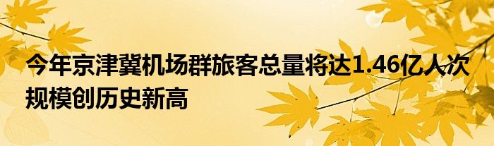 今年京津冀机场群旅客总量将达1.46亿人次 规模创历史新高