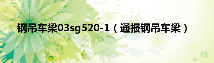 钢吊车梁03sg520-1（通报钢吊车梁）