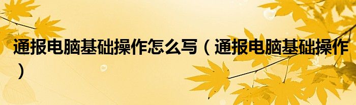 通报电脑基础操作怎么写（通报电脑基础操作）