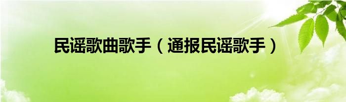 民谣歌曲歌手（通报民谣歌手）