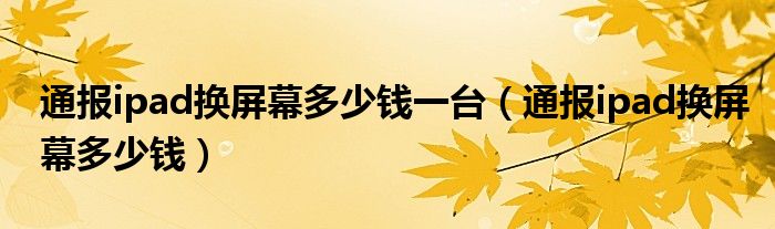 通报ipad换屏幕多少钱一台（通报ipad换屏幕多少钱）