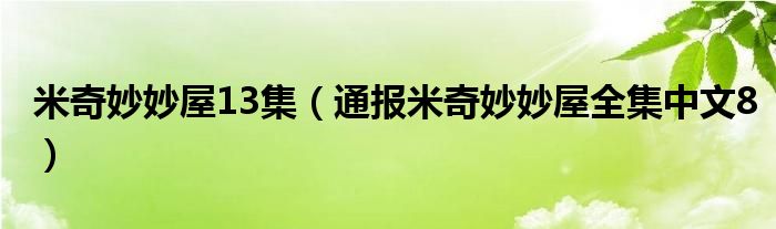 米奇妙妙屋13集（通报米奇妙妙屋全集中文8）