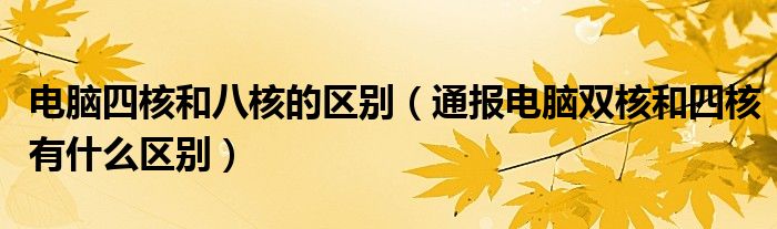 电脑四核和八核的区别（通报电脑双核和四核有什么区别）