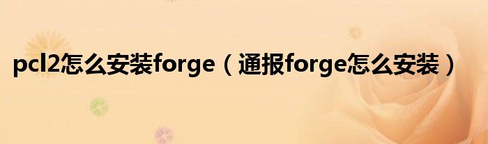 pcl2怎么安装forge（通报forge怎么安装）