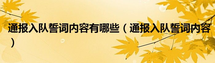 通报入队誓词内容有哪些（通报入队誓词内容）